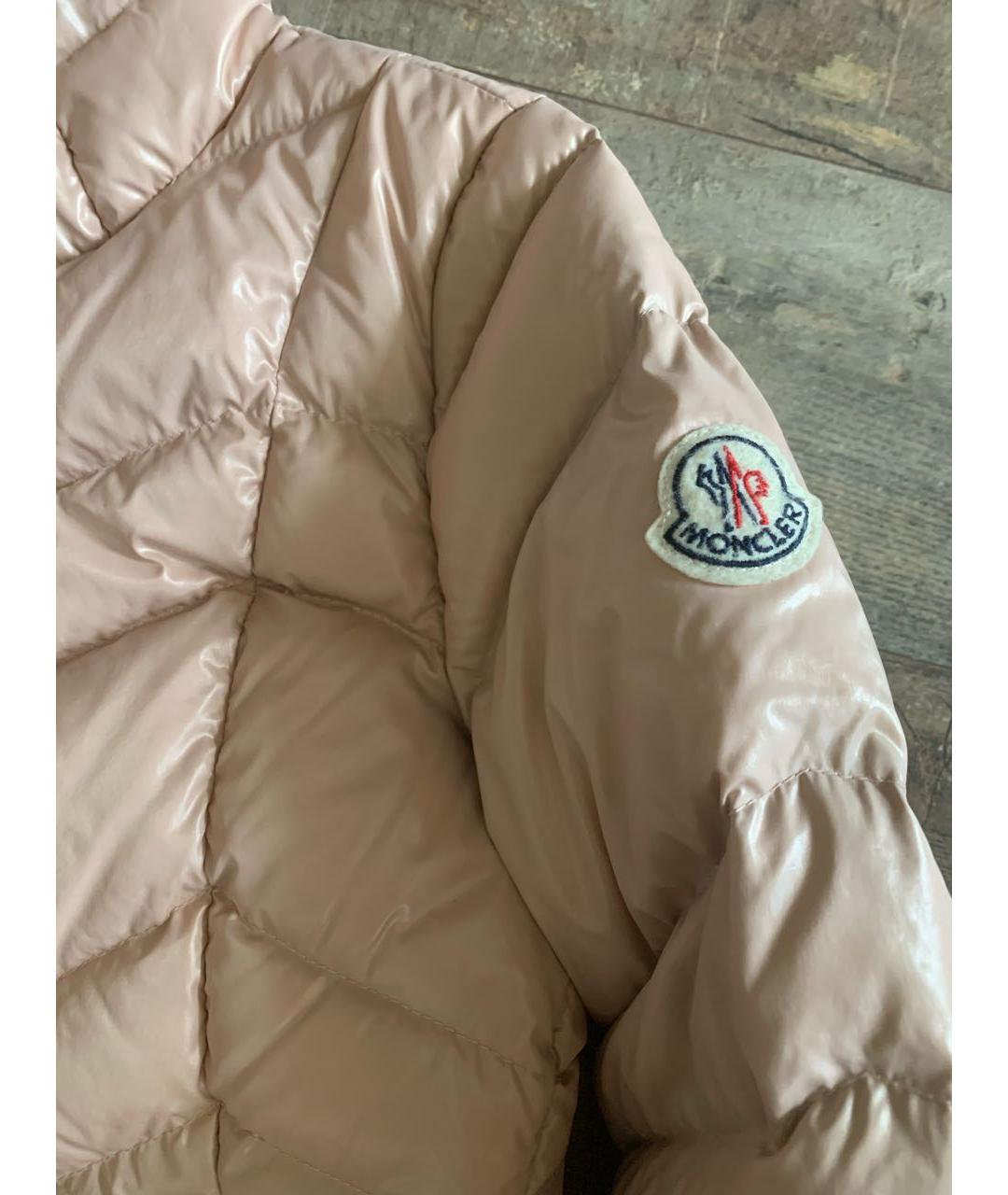 MONCLER Розовый полиэстеровый пуховик, фото 4