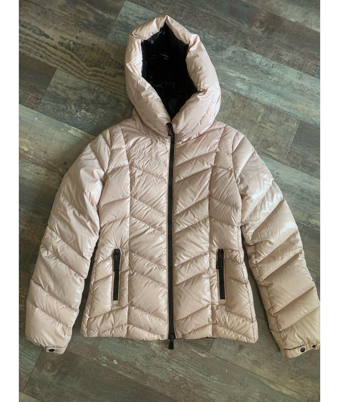 MONCLER Розовый полиэстеровый пуховик, фото 9