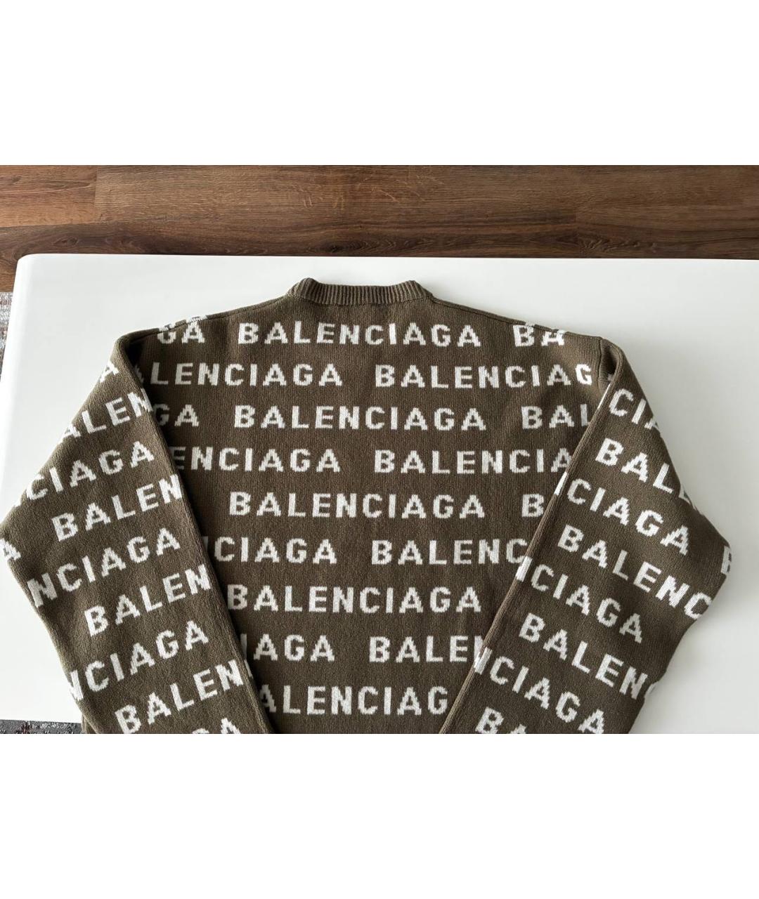 BALENCIAGA Коричневый шерстяной джемпер / свитер, фото 3
