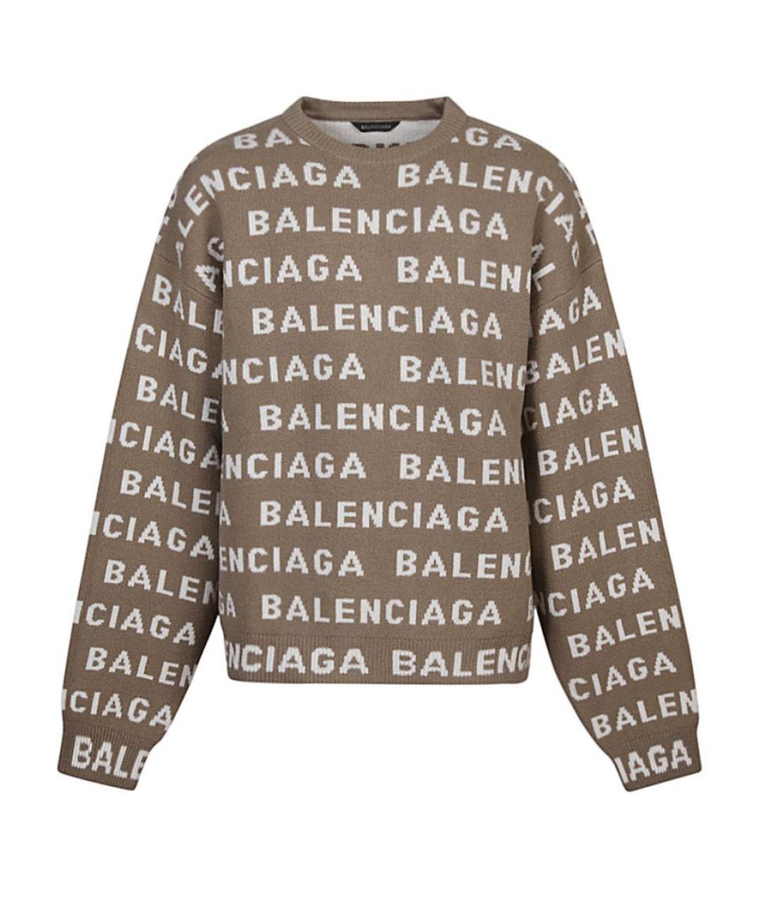 BALENCIAGA Коричневый шерстяной джемпер / свитер, фото 7
