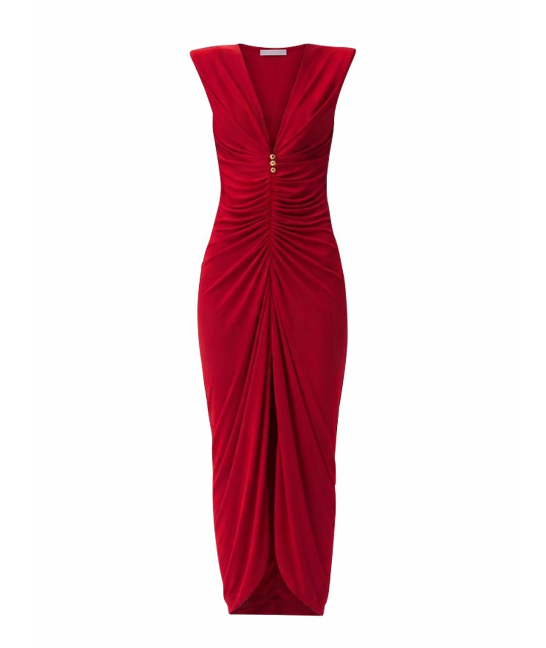 VERSACE Красное вискозное коктейльное платье, фото 1