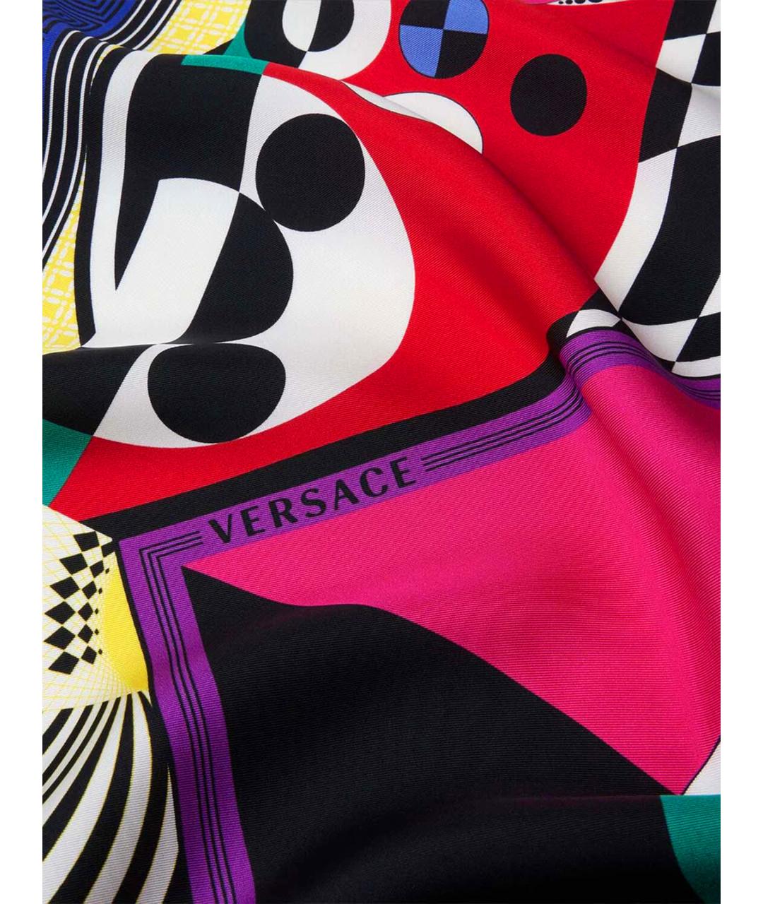VERSACE Мульти шелковая юбка мини, фото 5