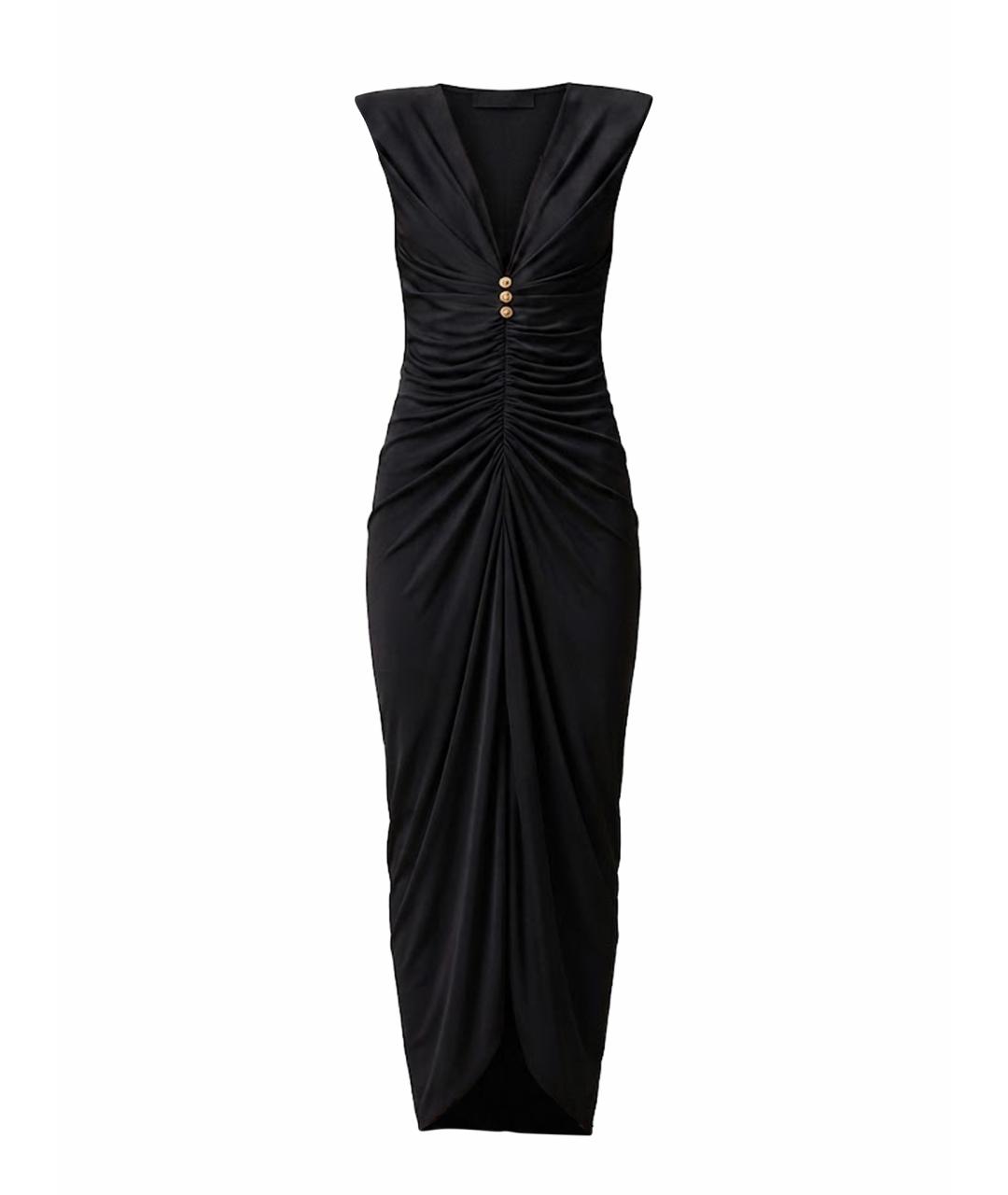 VERSACE Черное вискозное коктейльное платье, фото 1