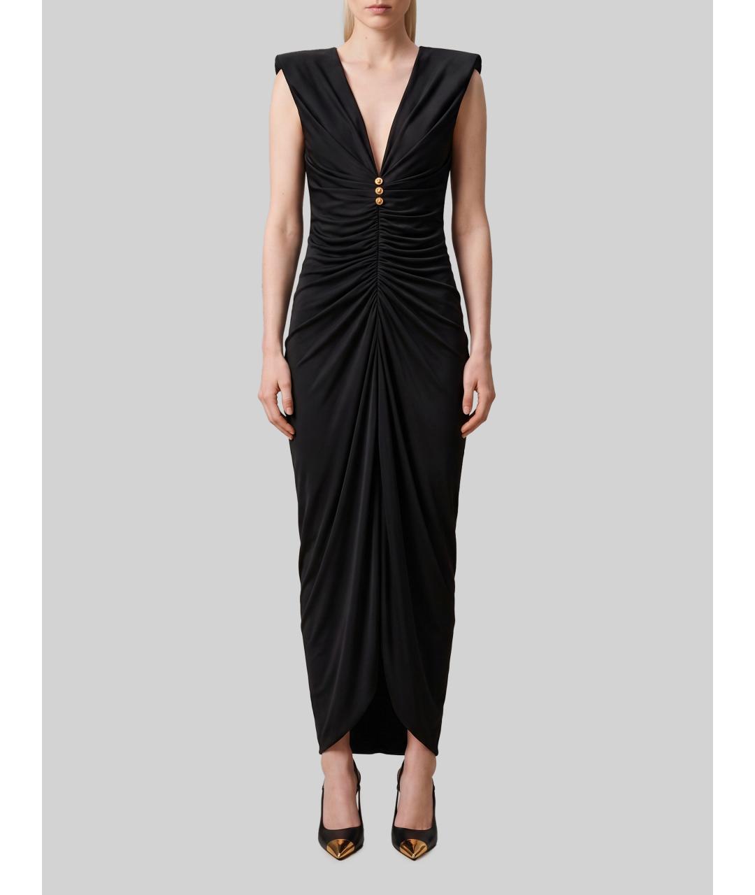 VERSACE Черное вискозное коктейльное платье, фото 4