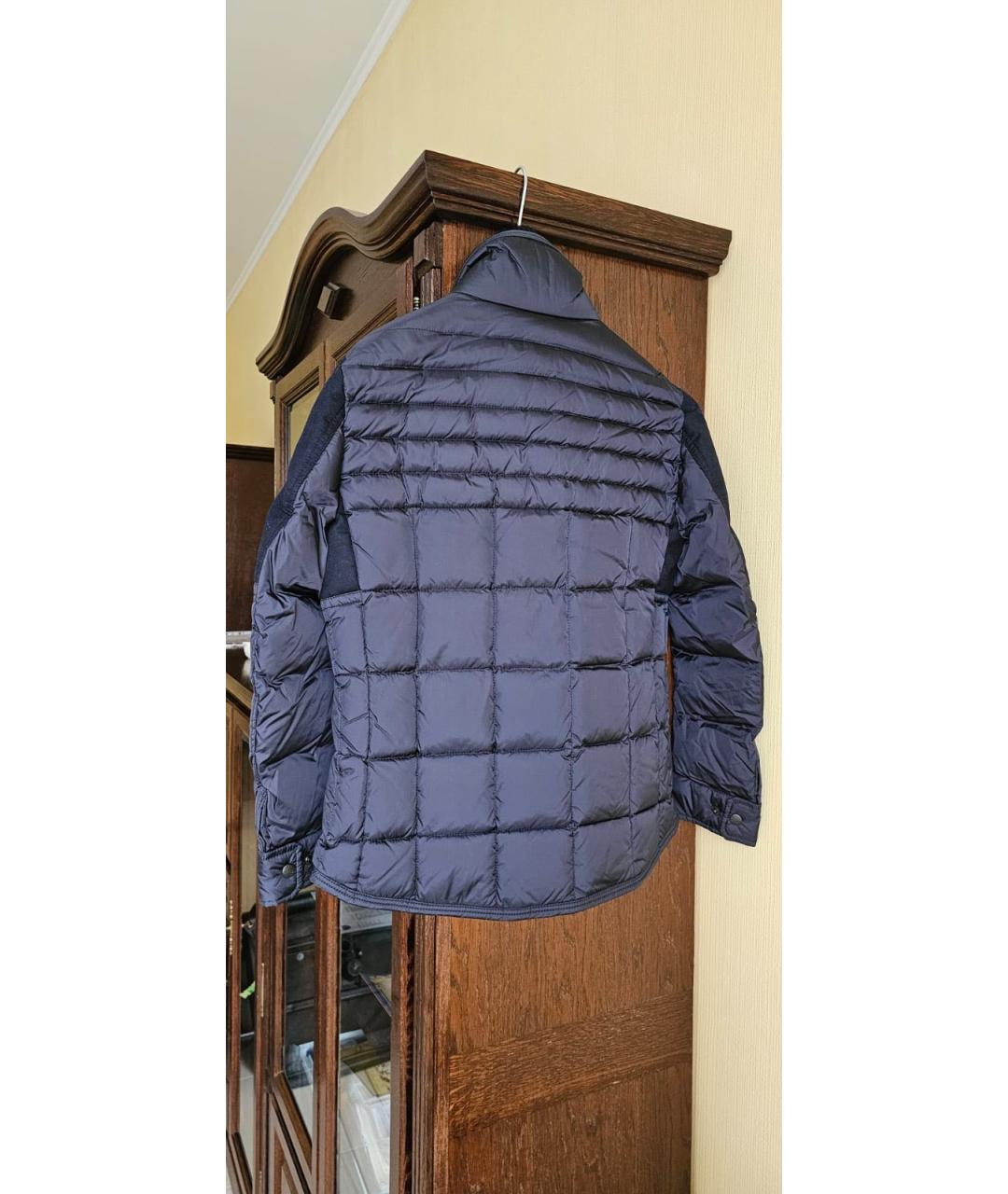 MONCLER Темно-синяя полиамидовая куртка, фото 2