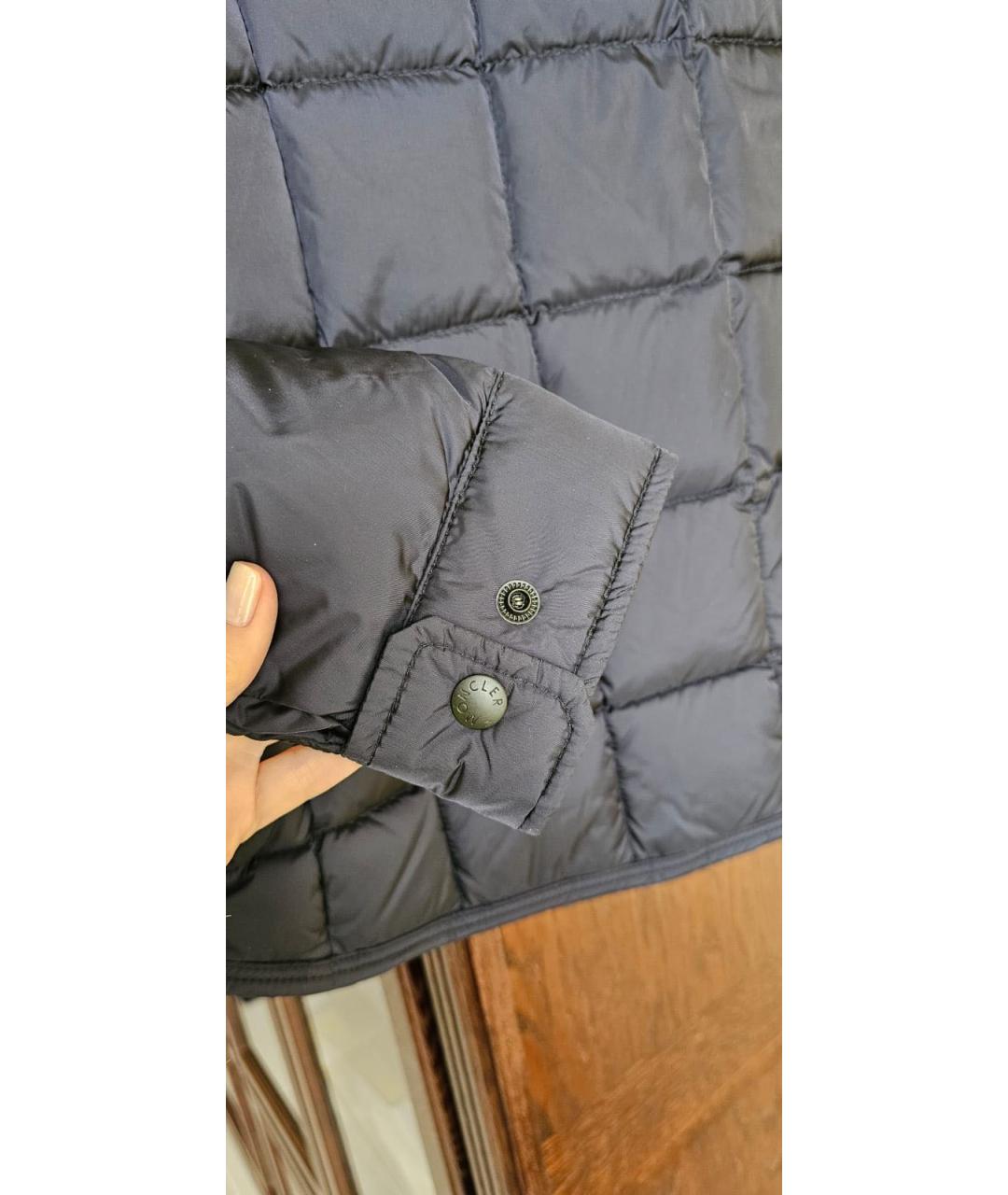 MONCLER Темно-синяя полиамидовая куртка, фото 4