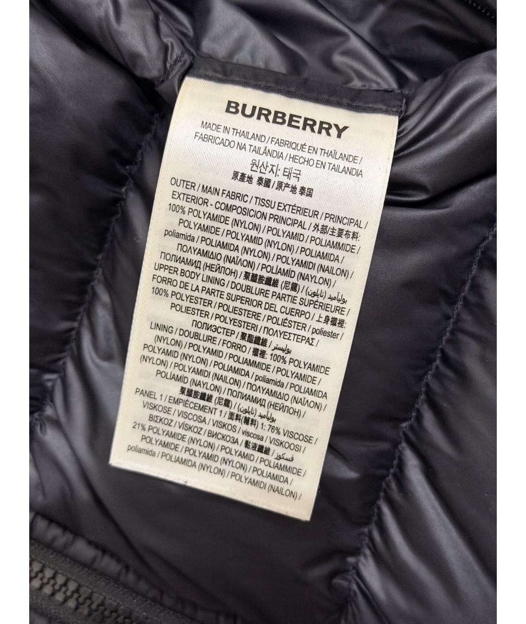 BURBERRY Черный полиэстеровый жилет, фото 4