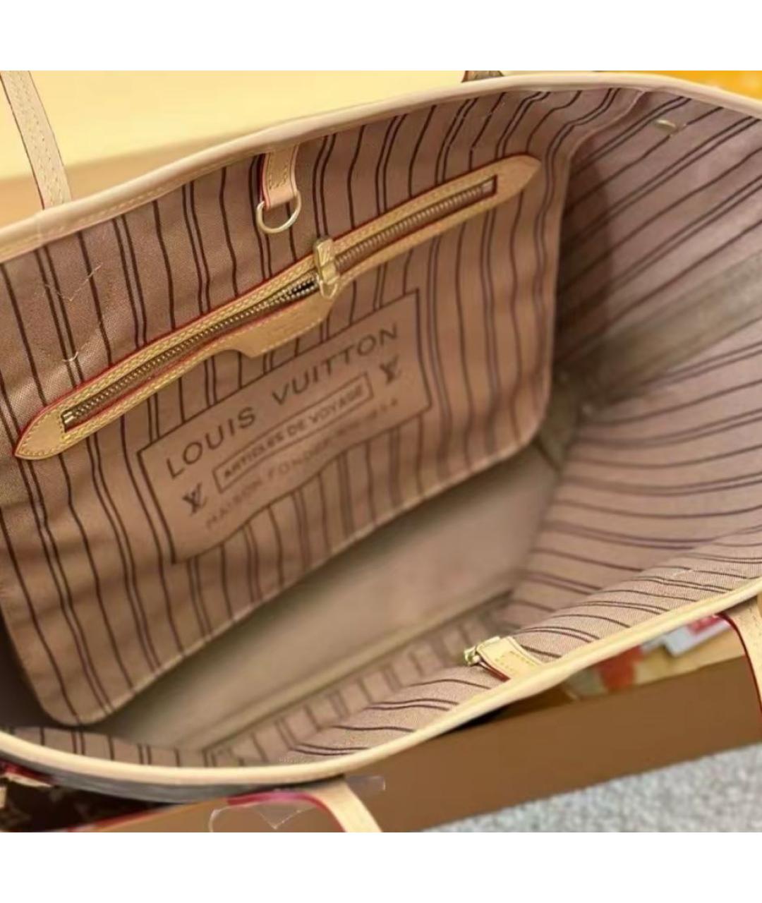 LOUIS VUITTON Коричневая сумка тоут из канвы, фото 4