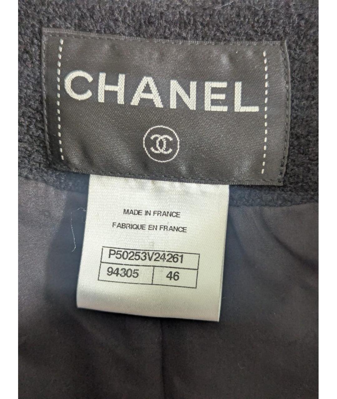 CHANEL Черное шерстяное пальто, фото 3