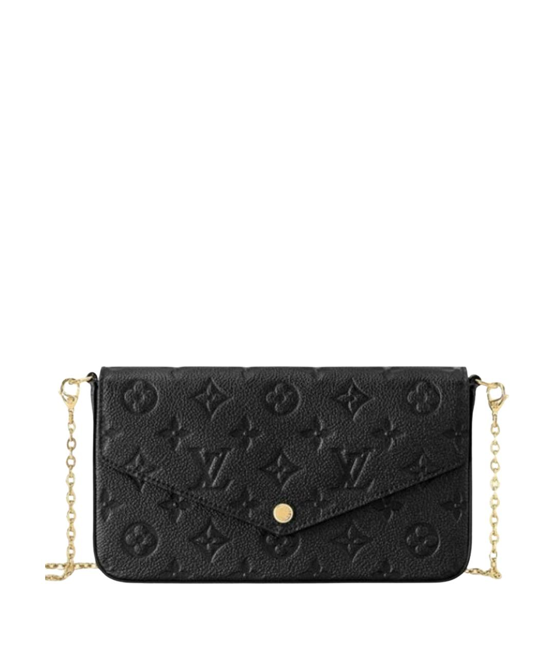 LOUIS VUITTON Черная кожаная сумка через плечо, фото 6