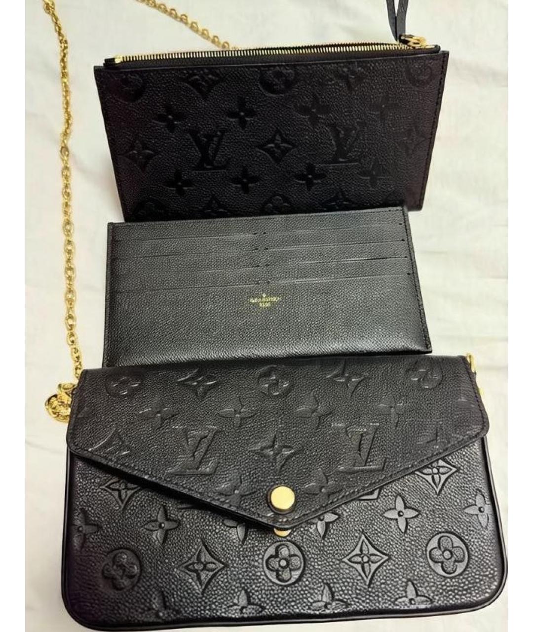 LOUIS VUITTON Черная кожаная сумка через плечо, фото 3