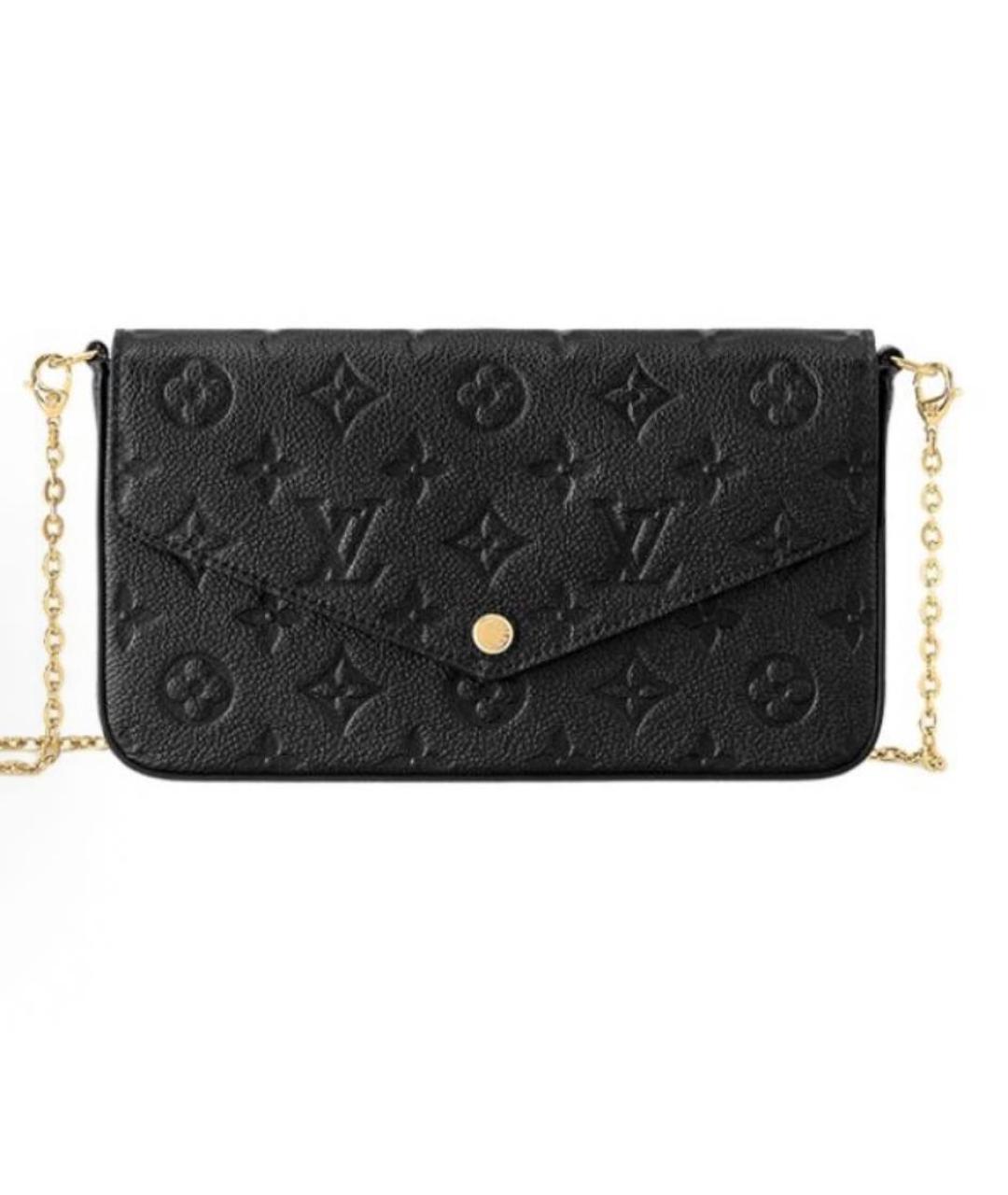 LOUIS VUITTON Черная кожаная сумка через плечо, фото 5