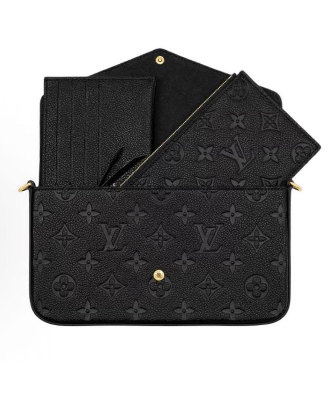 LOUIS VUITTON Черная кожаная сумка через плечо, фото 2