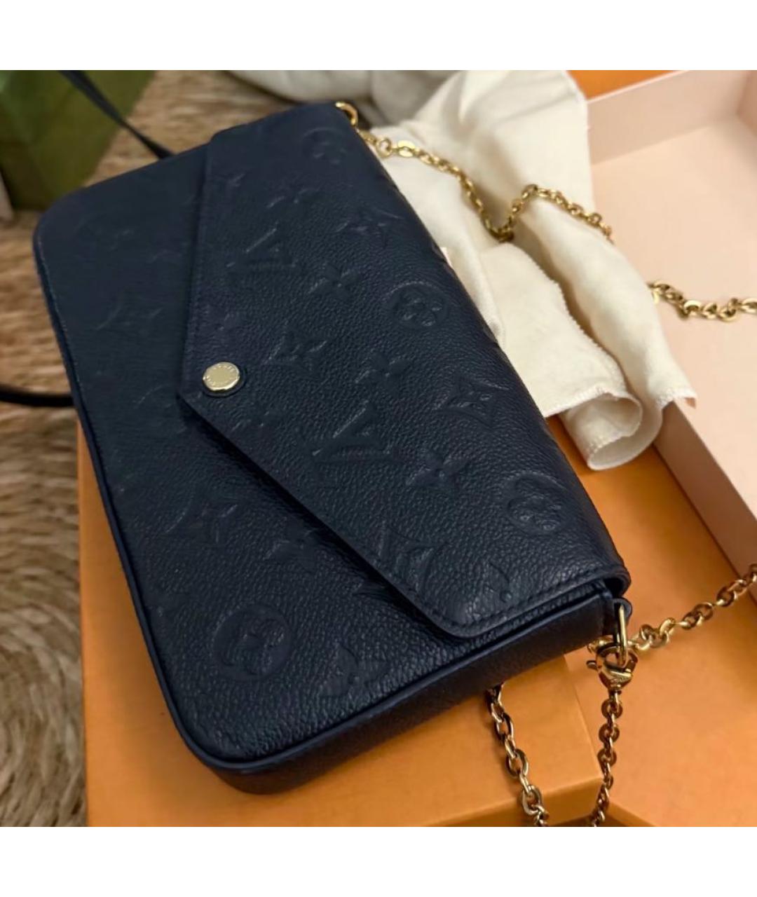 LOUIS VUITTON Черная кожаная сумка через плечо, фото 4