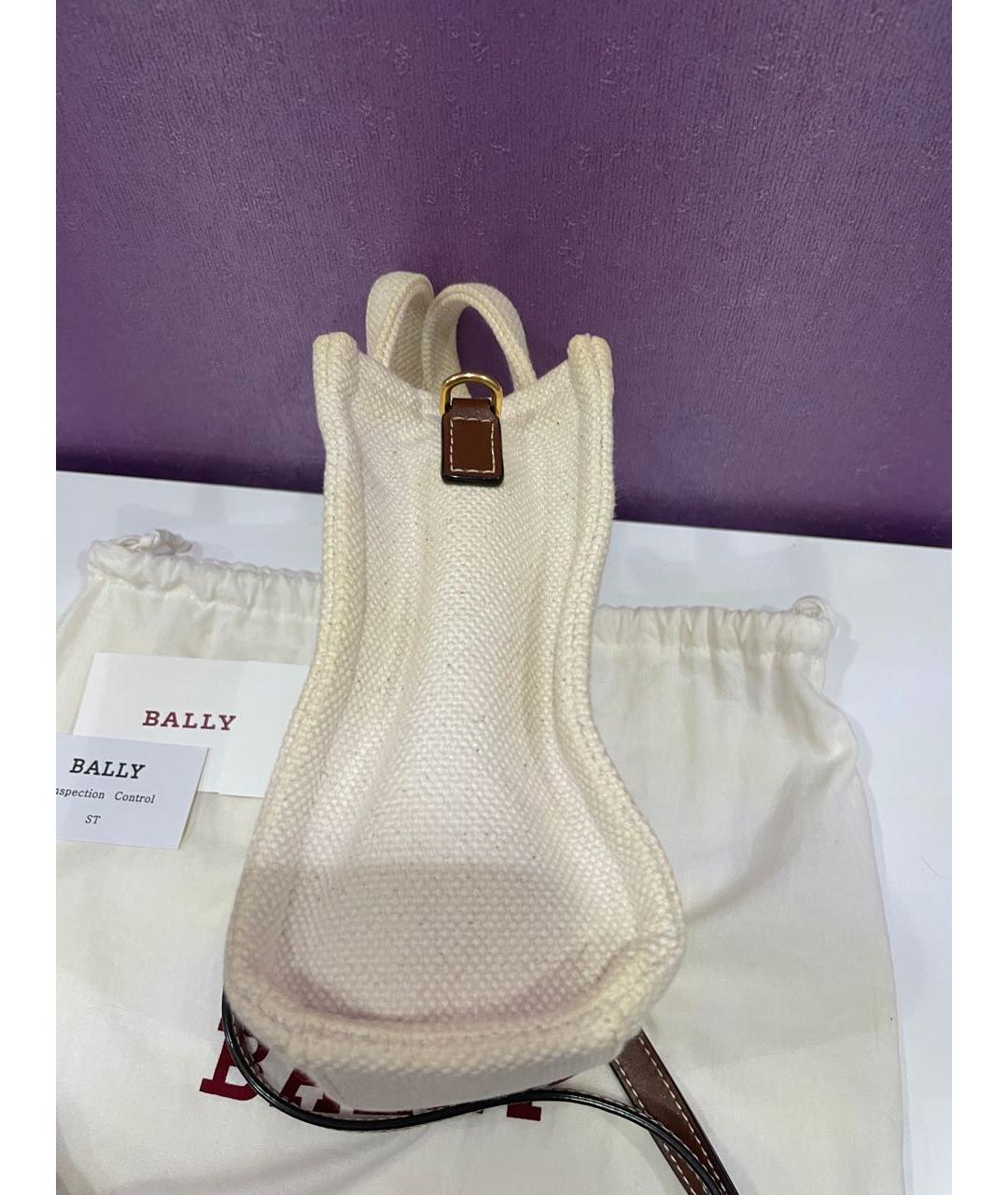 BALLY Бежевая сумка через плечо из канвы, фото 6