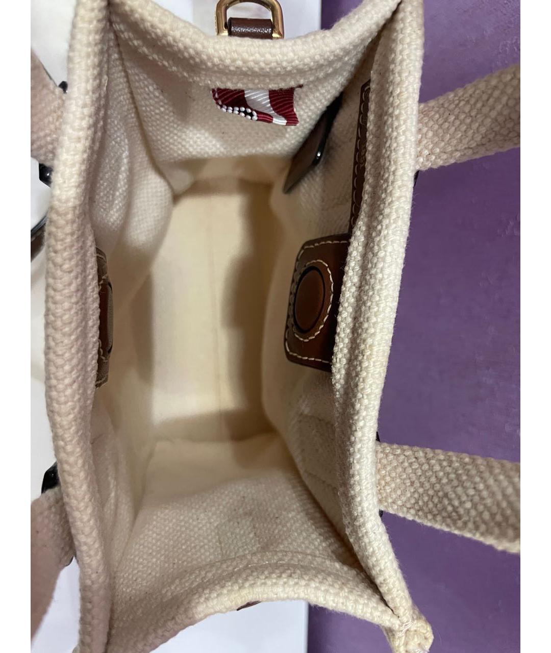 BALLY Бежевая сумка через плечо из канвы, фото 7