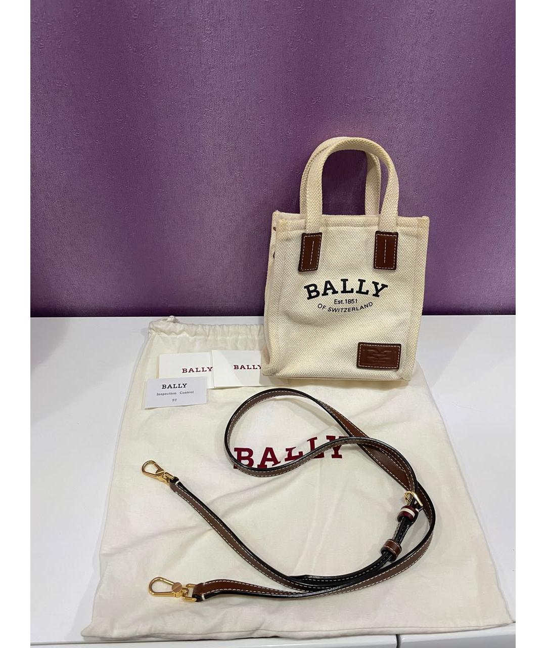 BALLY Бежевая сумка через плечо из канвы, фото 2