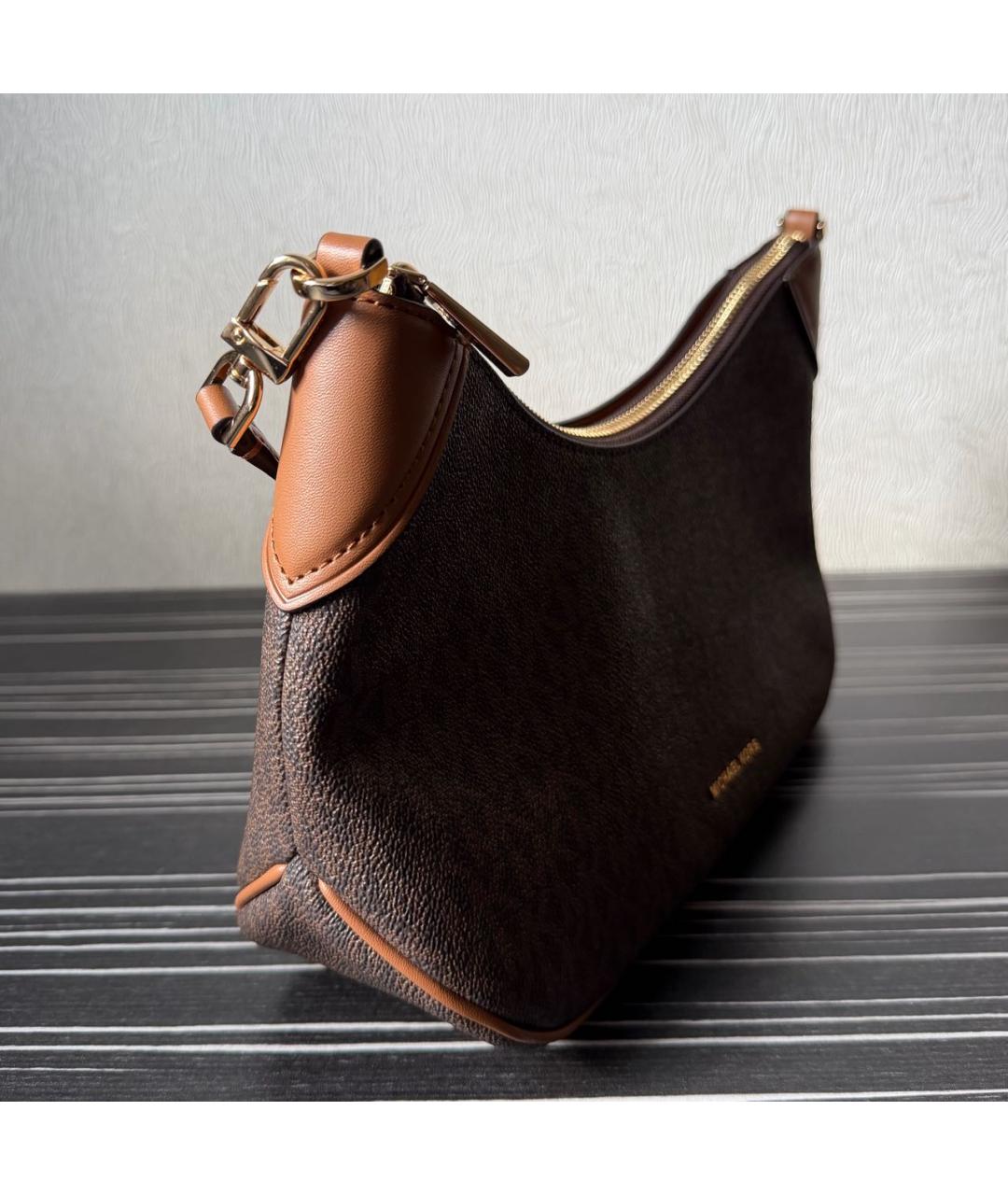 MICHAEL KORS Коричневая сумка с короткими ручками из канвы, фото 2