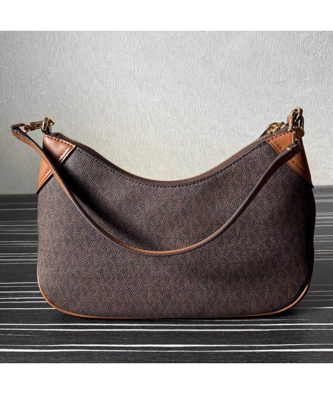 MICHAEL KORS Коричневая сумка с короткими ручками из канвы, фото 3
