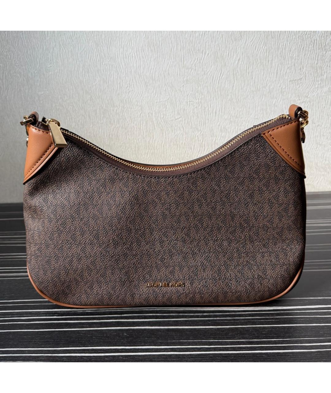 MICHAEL KORS Коричневая сумка с короткими ручками из канвы, фото 8