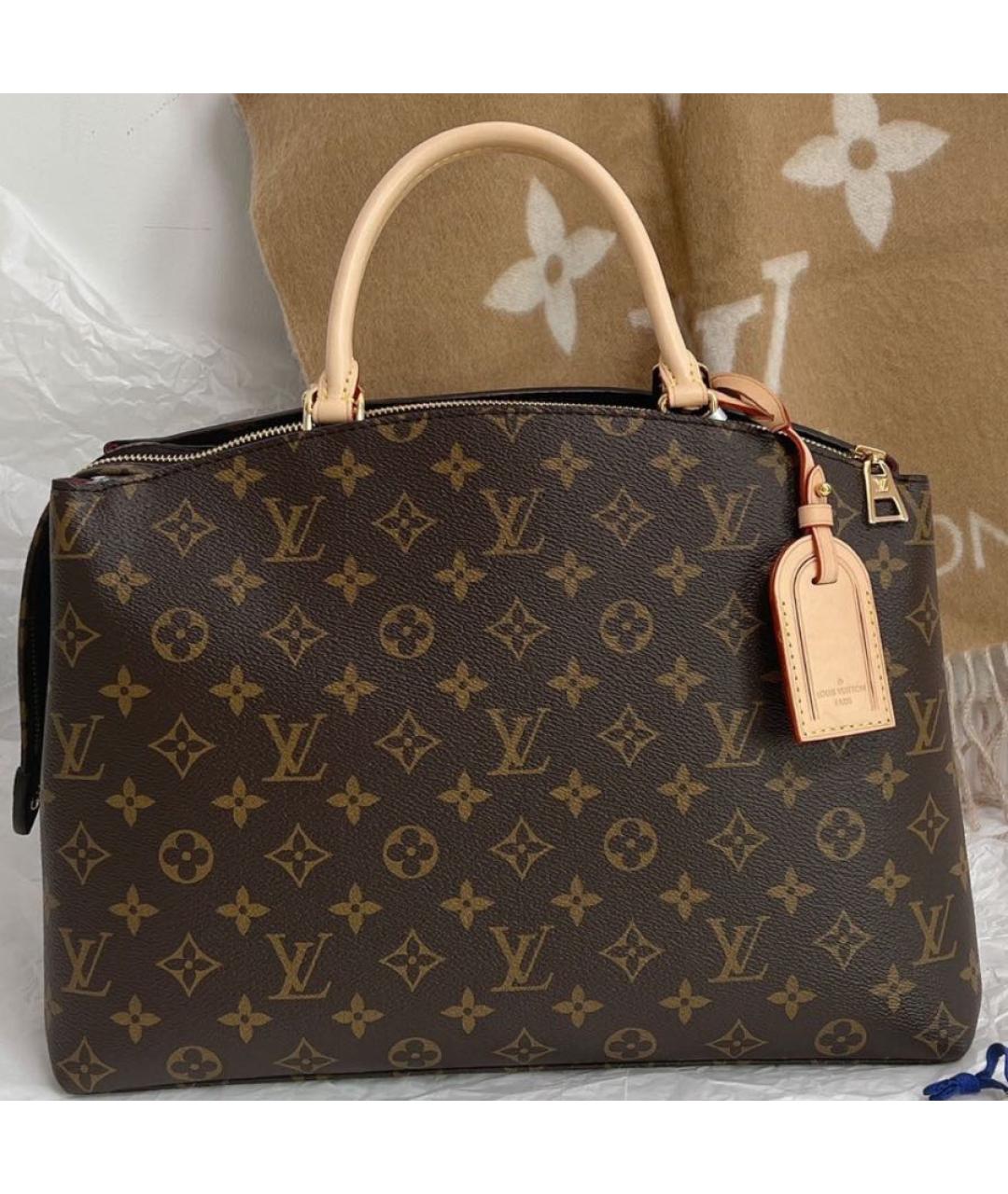 LOUIS VUITTON Коричневая сумка тоут из канвы, фото 4