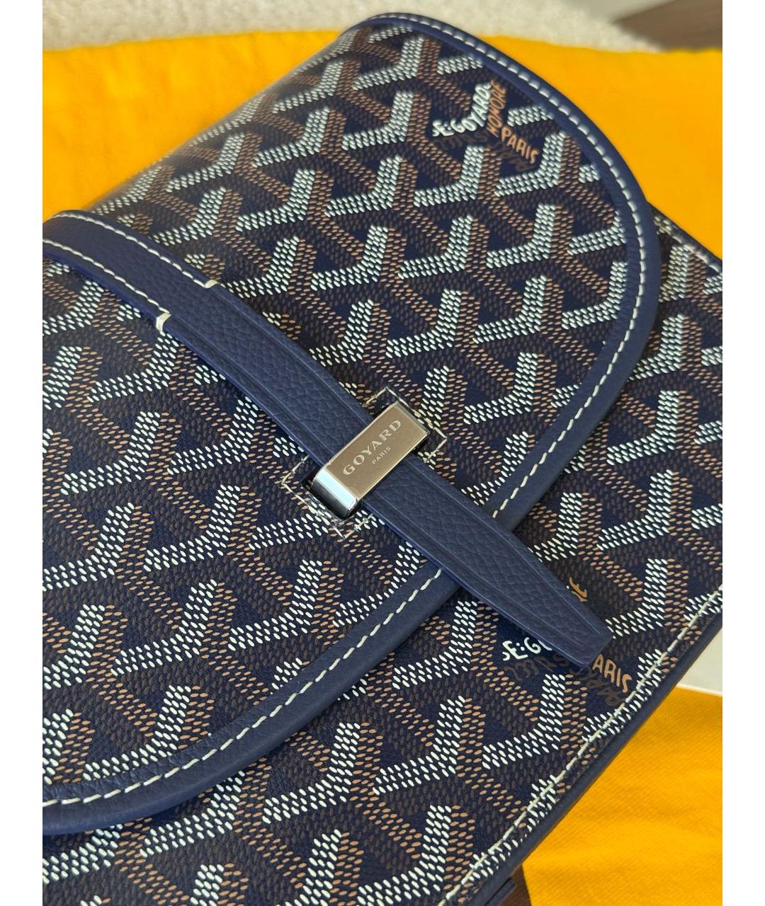 GOYARD Темно-синяя сумка на плечо из канвы, фото 4