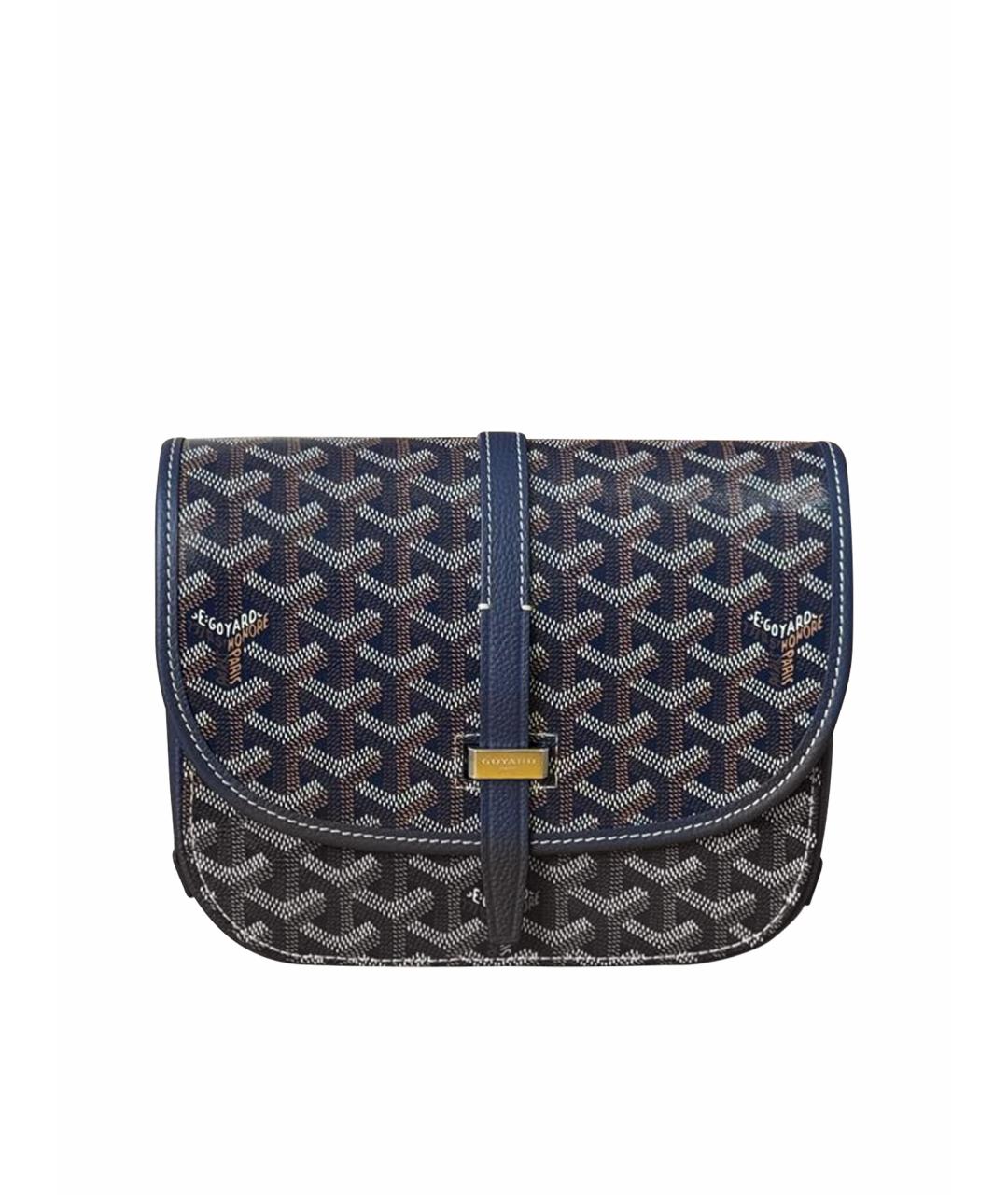 GOYARD Темно-синяя сумка на плечо из канвы, фото 1