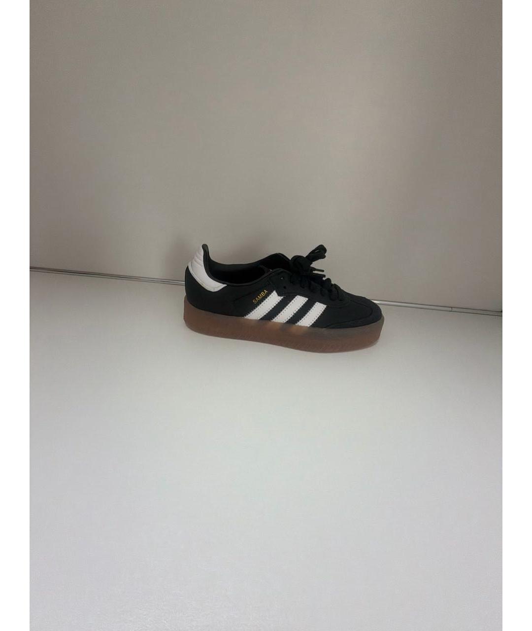 ADIDAS Черные кожаные кроссовки, фото 8