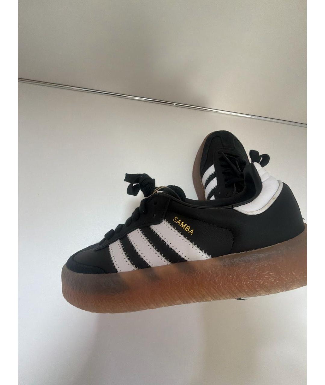 ADIDAS Черные кожаные кроссовки, фото 6