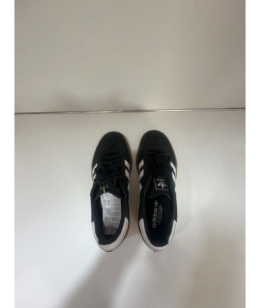 ADIDAS Черные кожаные кроссовки, фото 3