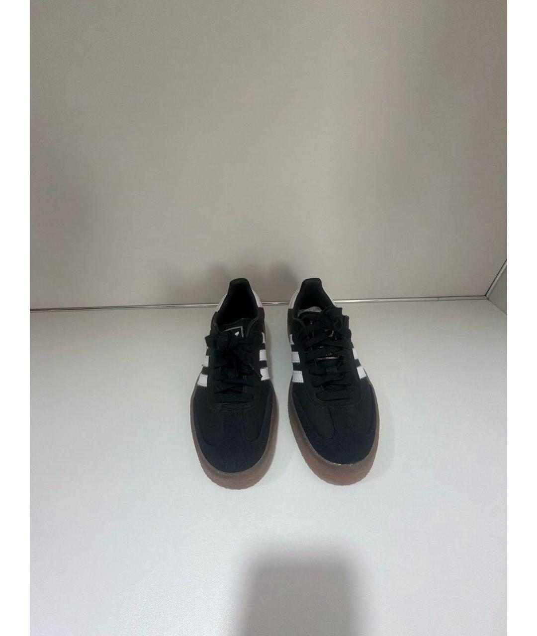 ADIDAS Черные кожаные кроссовки, фото 2