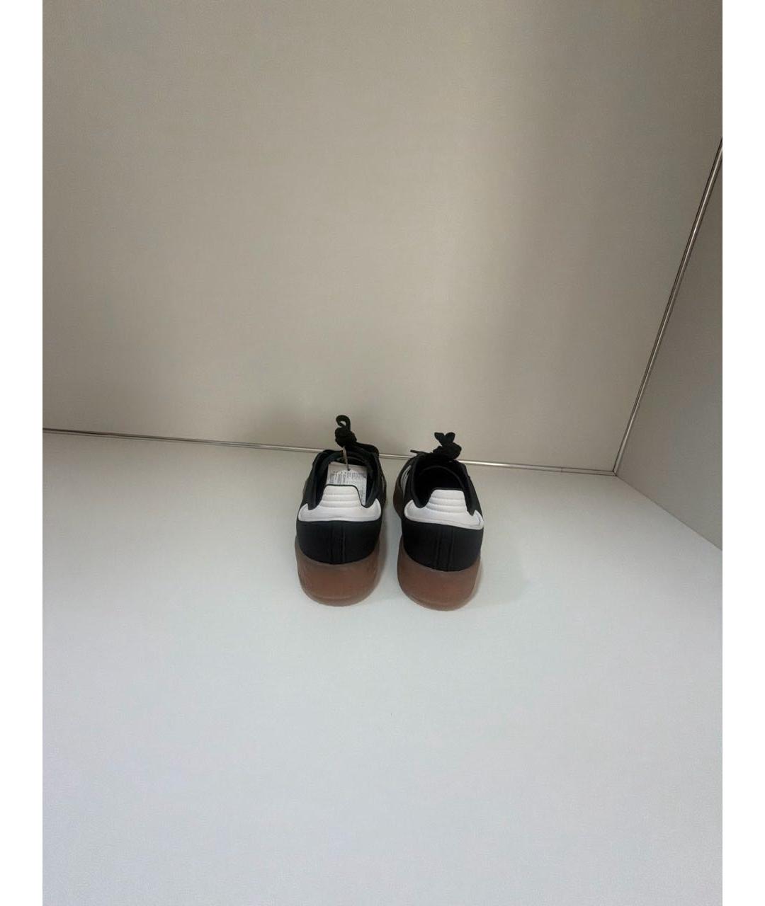 ADIDAS Черные кожаные кроссовки, фото 4