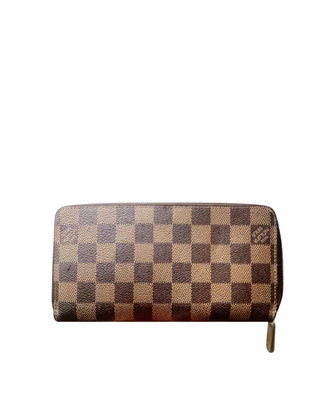 LOUIS VUITTON Коричневый кожаный кошелек, фото 5