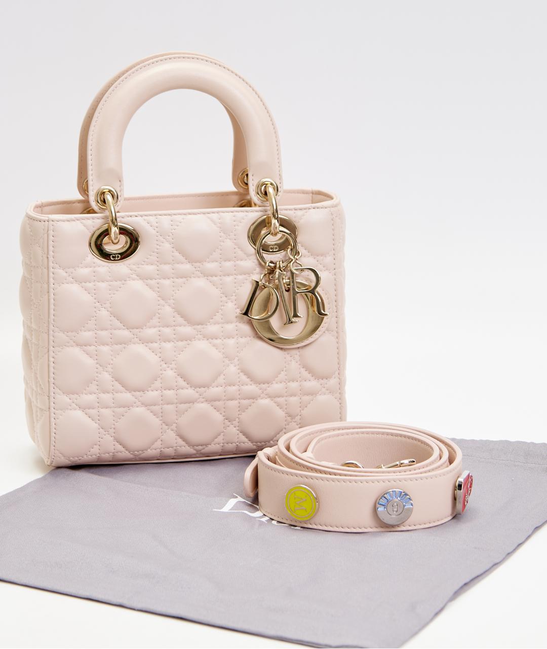 CHRISTIAN DIOR Розовая кожаная сумка с короткими ручками, фото 4