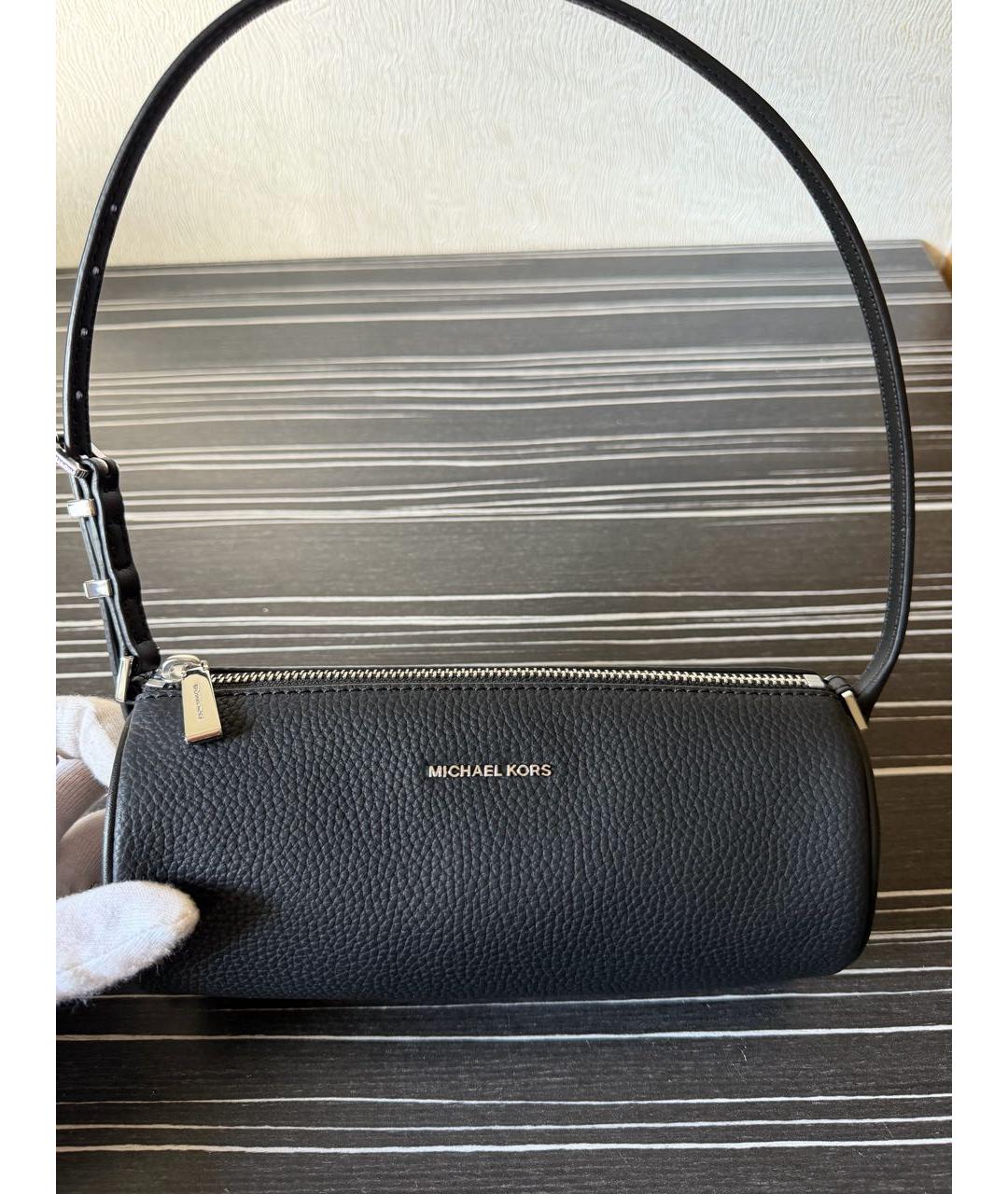 MICHAEL KORS Черная кожаная сумка с короткими ручками, фото 4