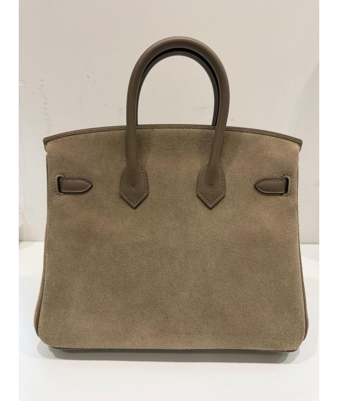 HERMES Коричневая сумка с короткими ручками из экзотической кожи, фото 3