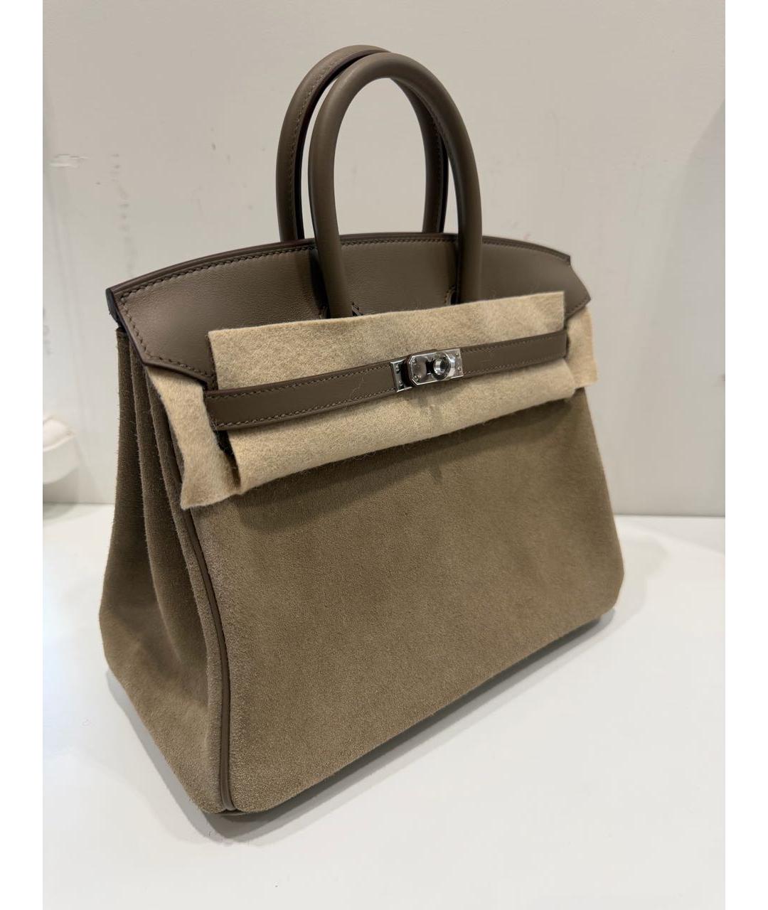 HERMES Коричневая сумка с короткими ручками из экзотической кожи, фото 2