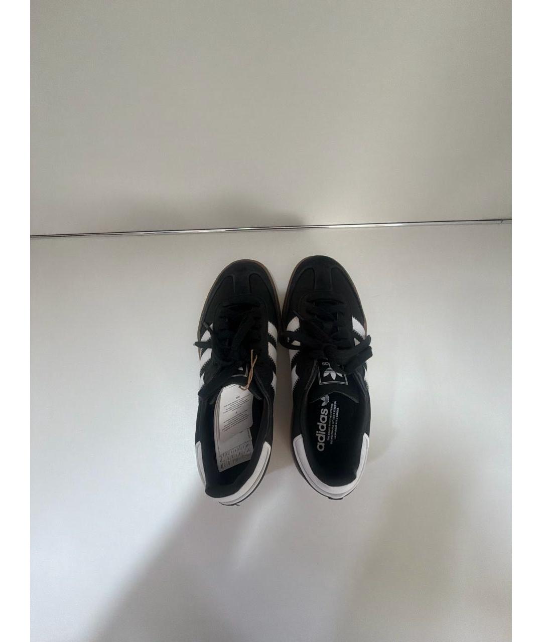 ADIDAS Черные кожаные кроссовки, фото 3