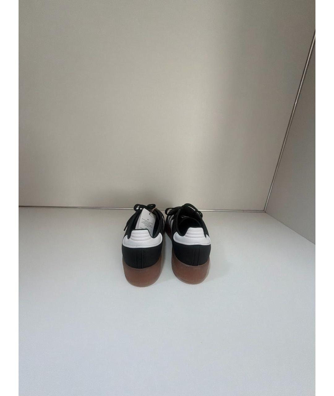 ADIDAS Черные кожаные кроссовки, фото 4