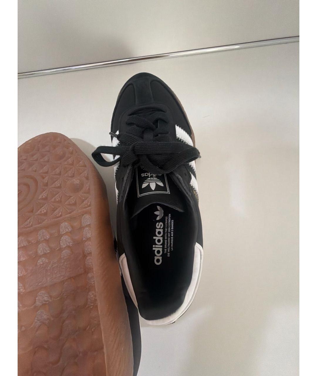 ADIDAS Черные кожаные кроссовки, фото 7