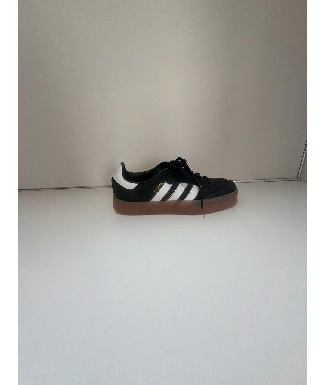 ADIDAS Черные кожаные кроссовки, фото 8