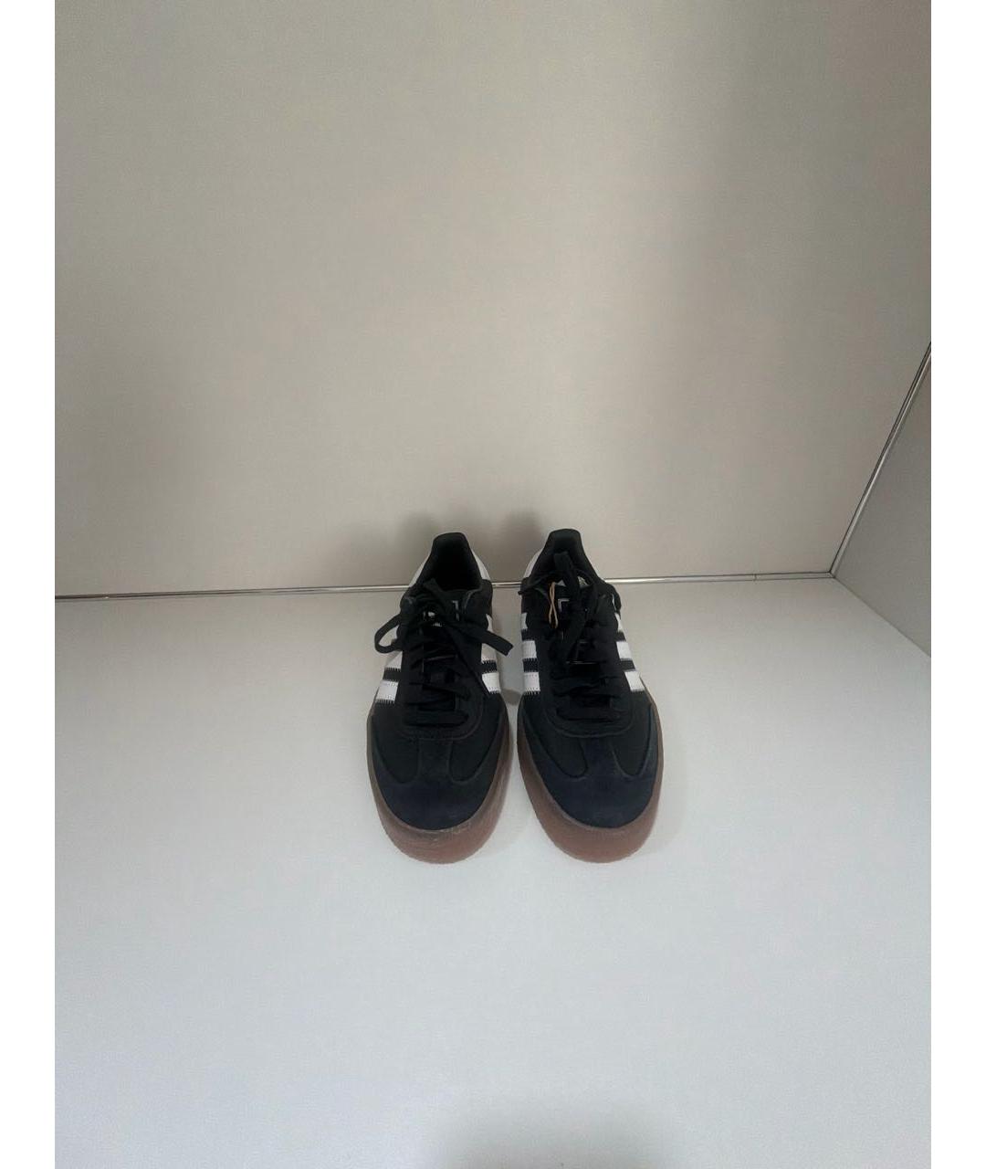 ADIDAS Черные кожаные кроссовки, фото 2