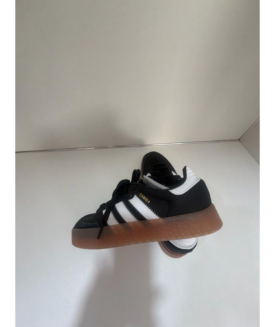 ADIDAS Черные кожаные кроссовки, фото 5