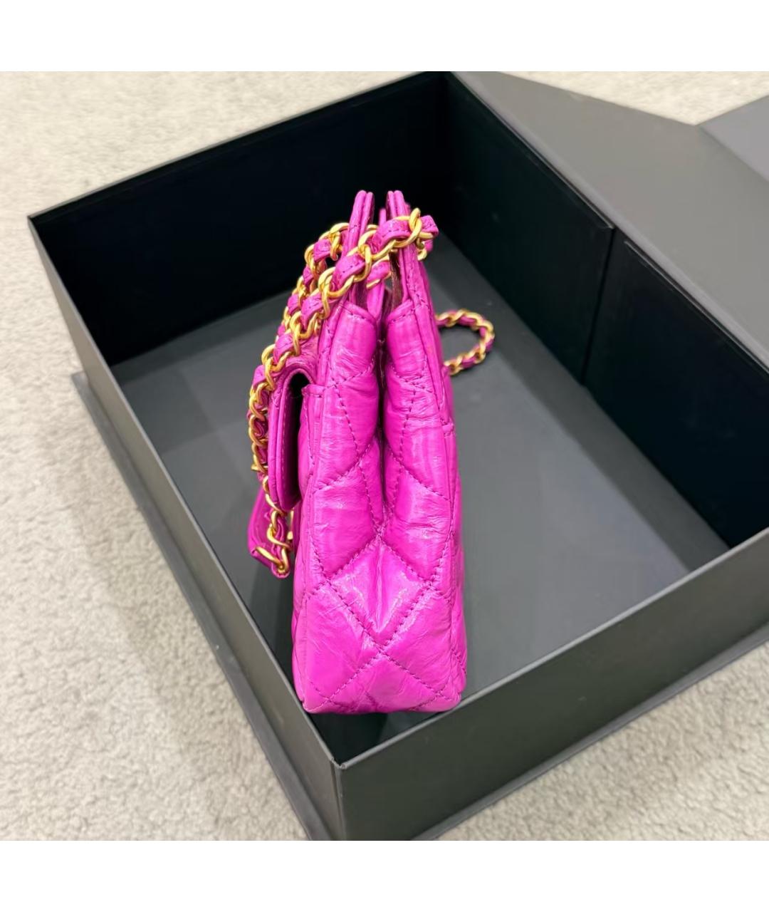 CHANEL Фуксия сумка через плечо из лакированной кожи, фото 3