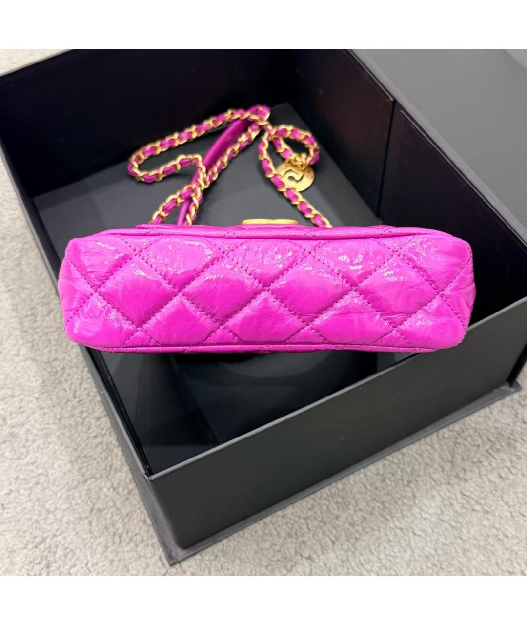 CHANEL Фуксия сумка через плечо из лакированной кожи, фото 4