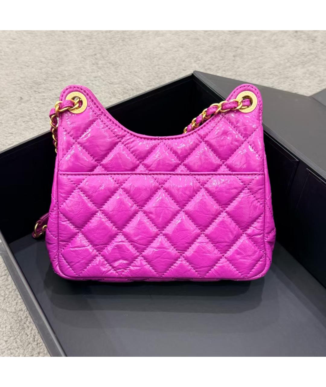 CHANEL Фуксия сумка через плечо из лакированной кожи, фото 2