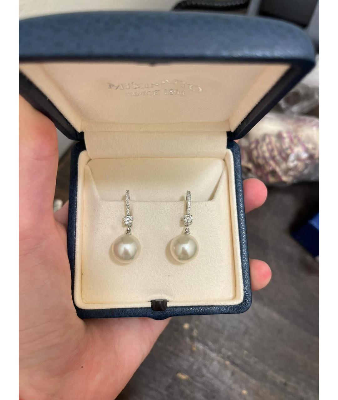 Mikimoto Белые жемчужные серьги, фото 2
