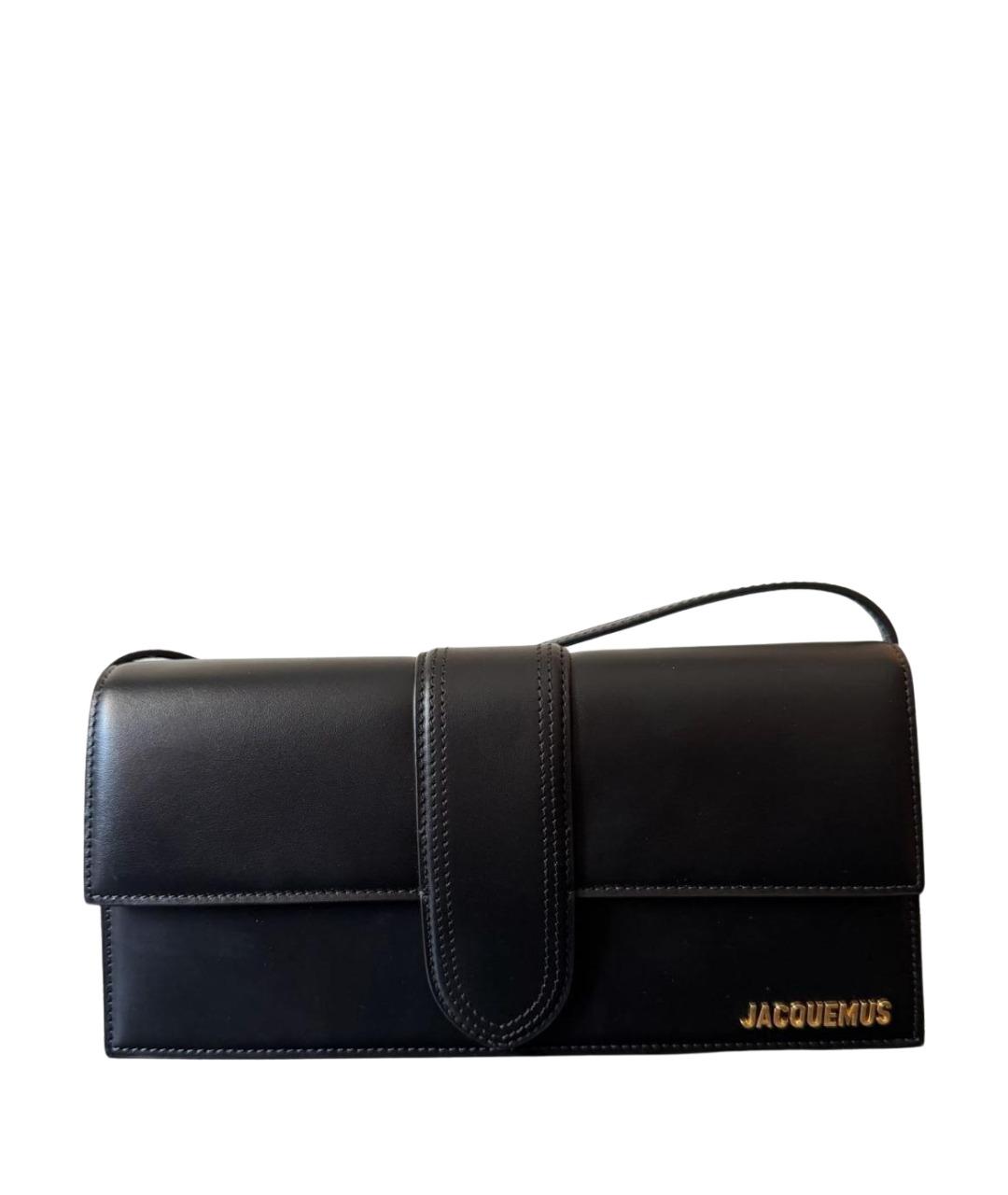 JACQUEMUS Черная кожаная сумка через плечо, фото 1
