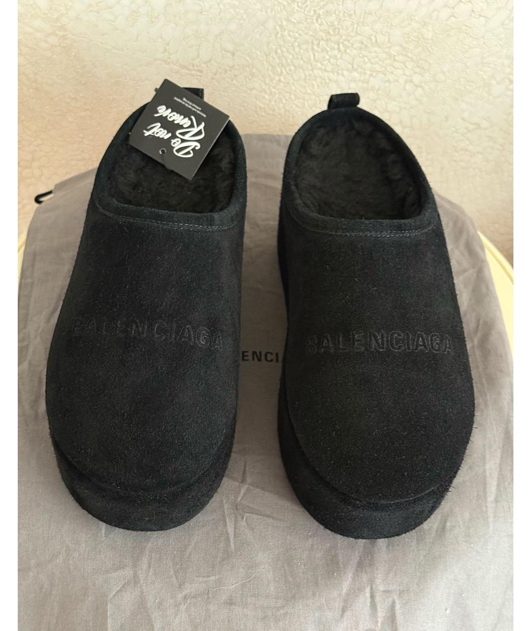BALENCIAGA Черные кожаные мюли, фото 2