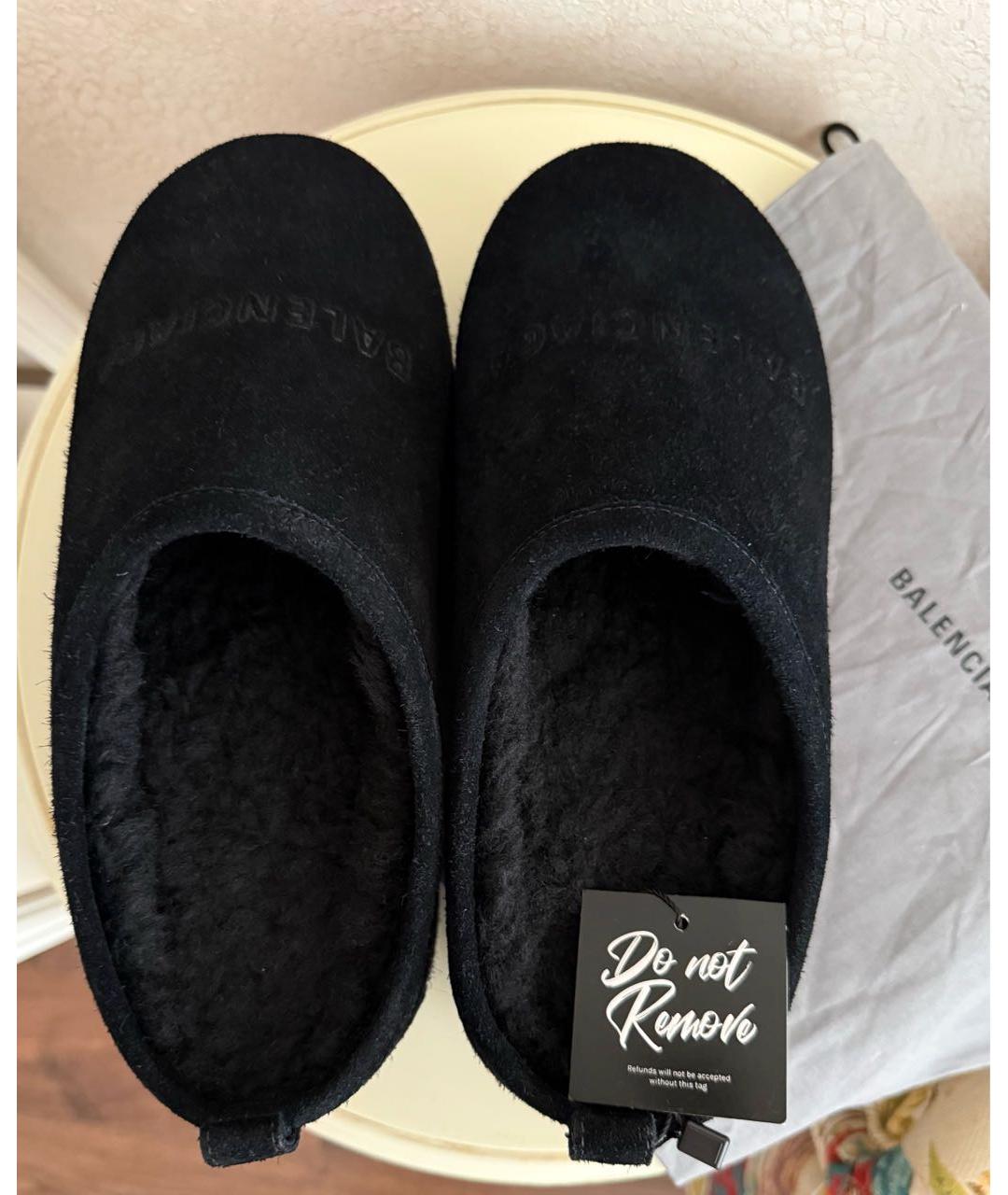 BALENCIAGA Черные кожаные мюли, фото 3